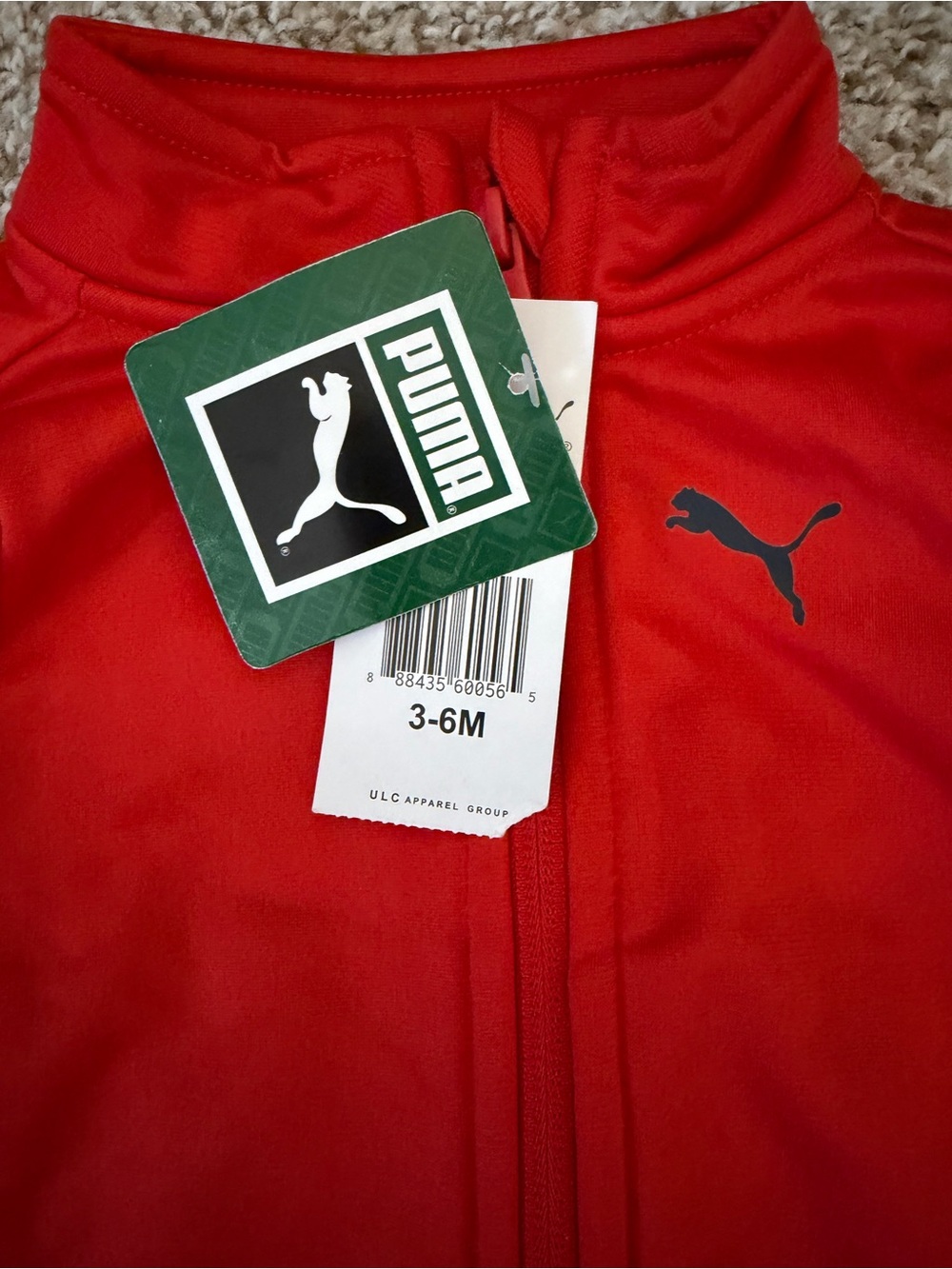 Puma Kids Red Full-Zip Swim Rashguard - Picture 2 of 3